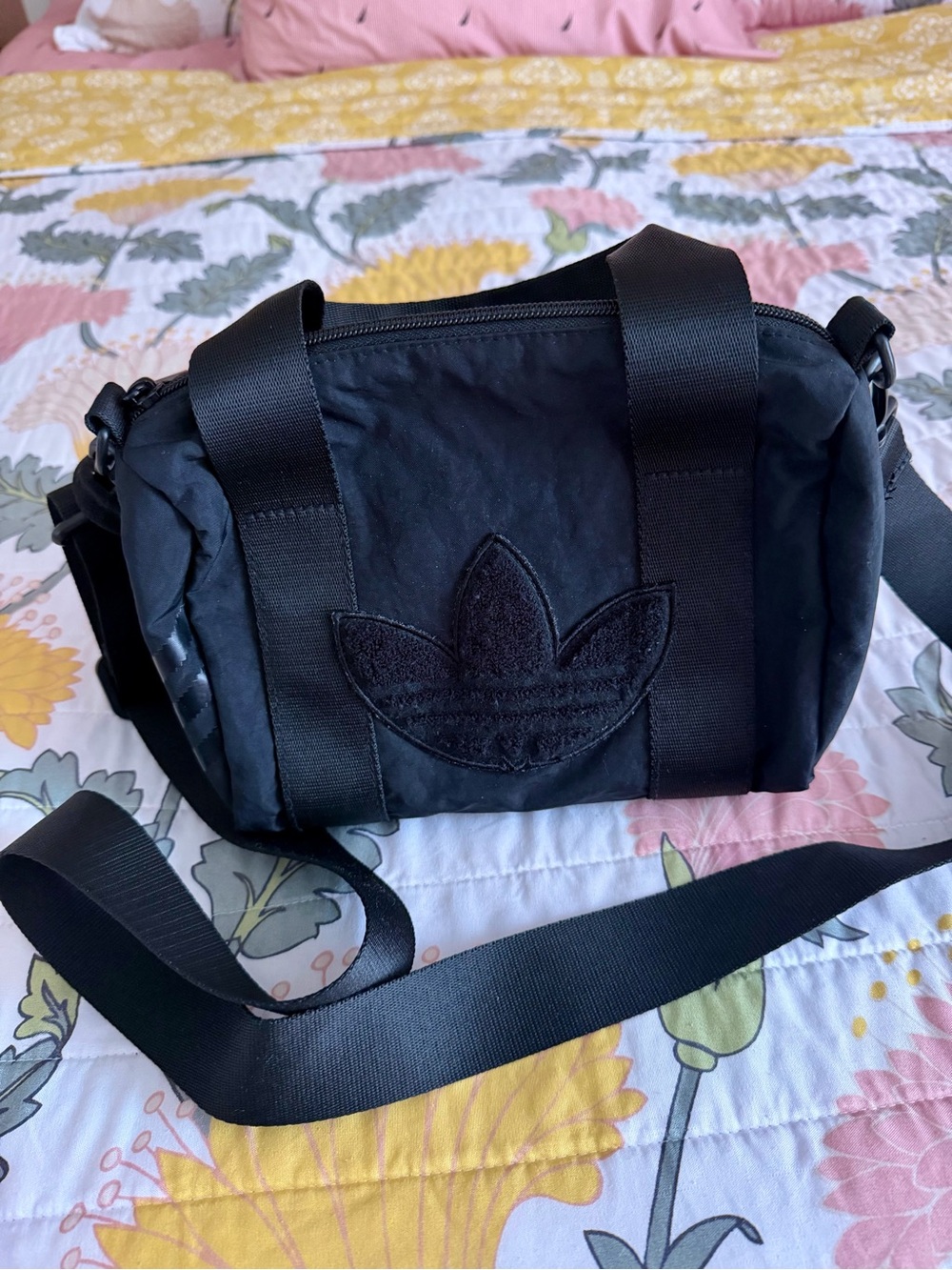 adidas Black Trefoil Crossbody Messenger Bag